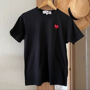 Comme des Garcons Black Tee with Red Heart